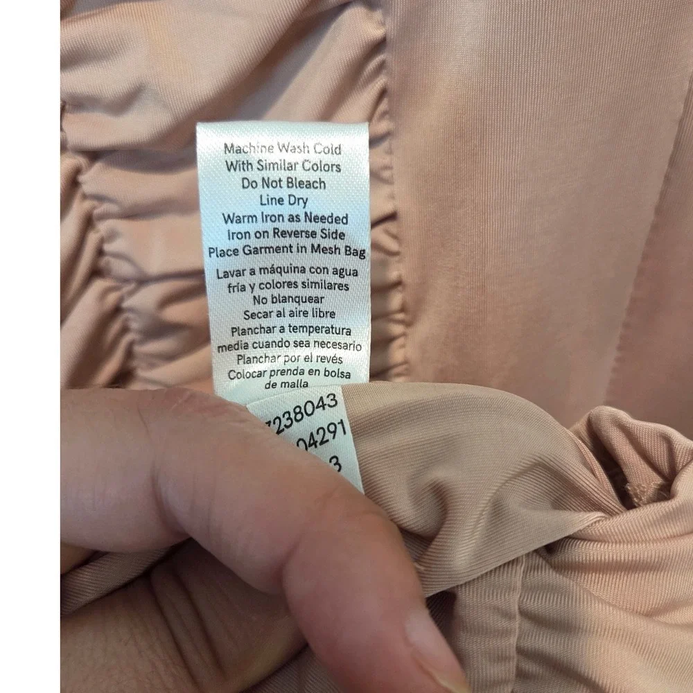 Venus Ruched Sleeveless Bodycon Midi Dress Size S Taupe‎ Neutral